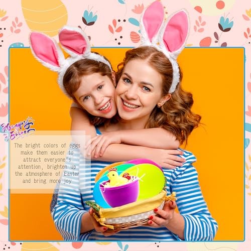 36 Pack 5 Inch Fillable Easter Eggs Large Plastic Easter Egg Colorful Easter