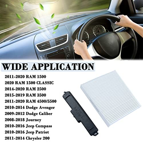 Cabin Air Filter Kit Replacement for Dodge Ram 1500 2500 0.1" x 0.1" x 0.1"