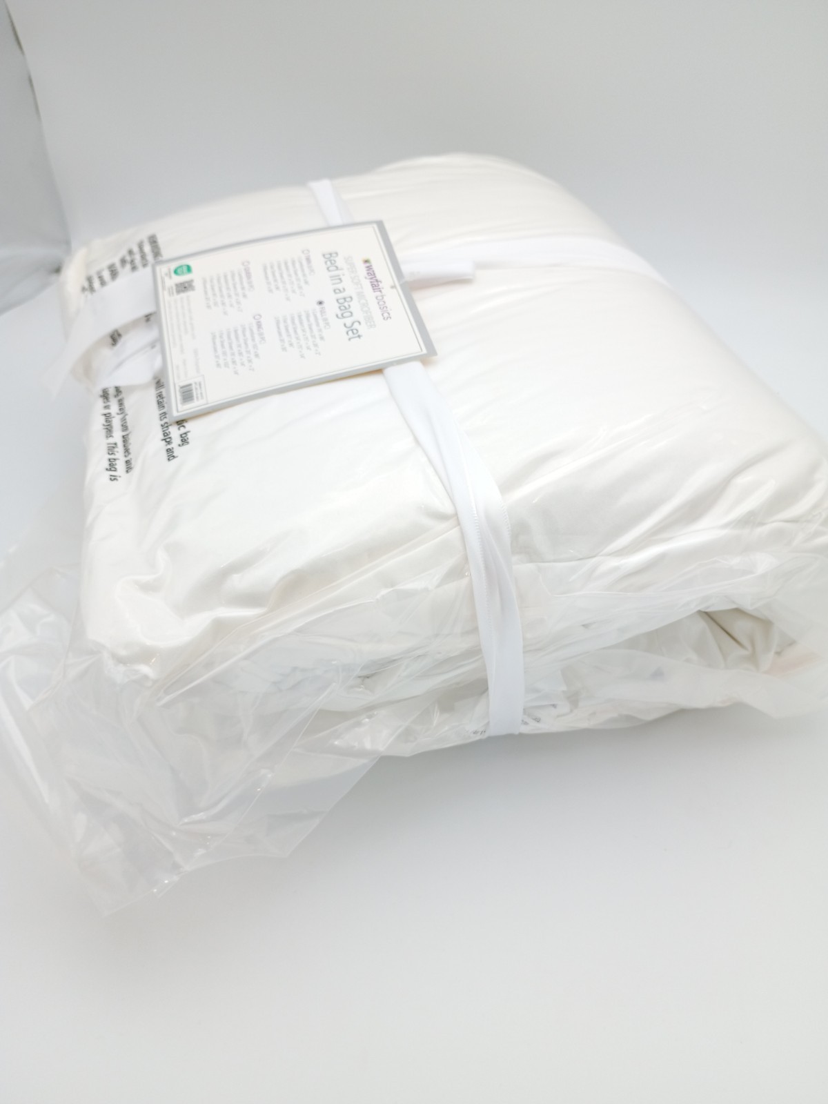 Wayfair Basics 8pc Full Super Soft Microfiber Bed in a Bag Set - Brand New-White