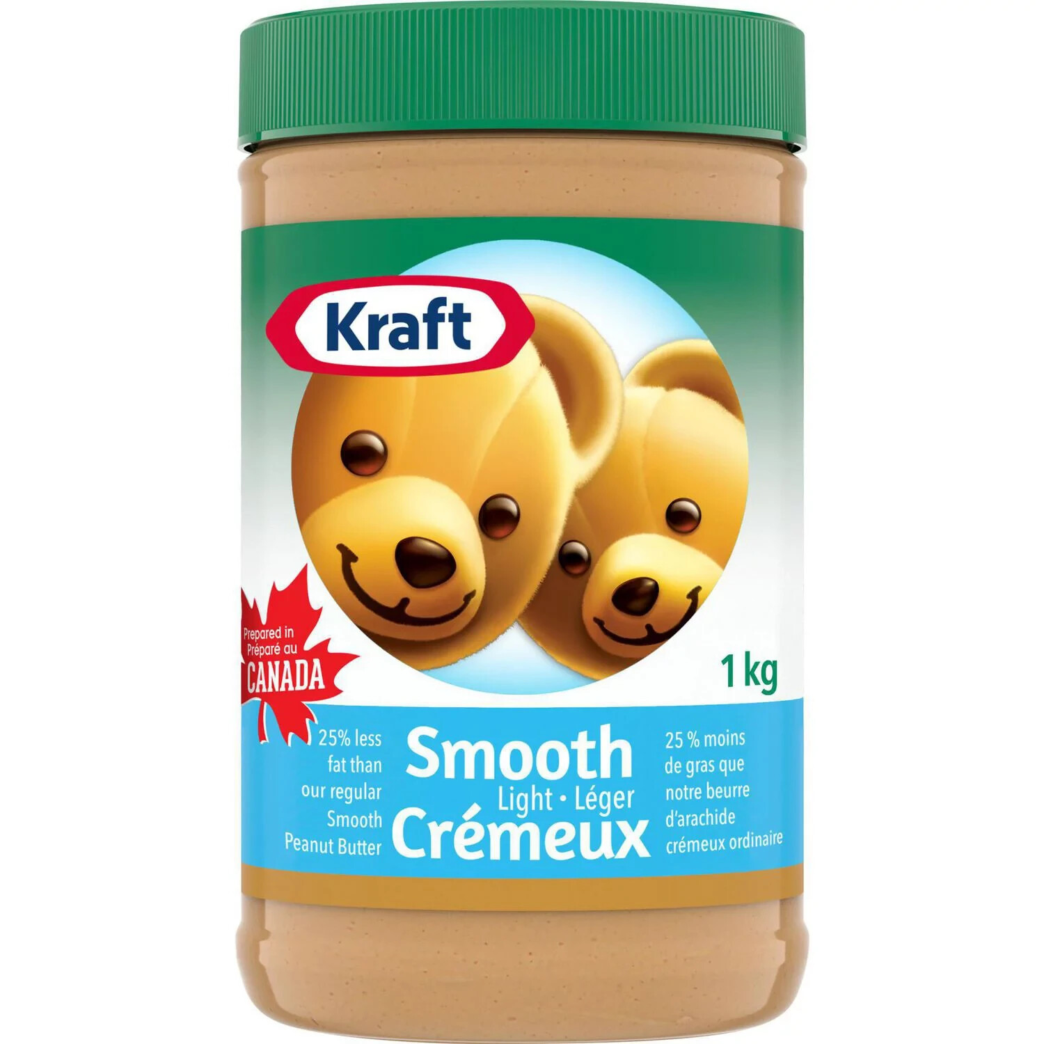 2 Jars of Kraft Smooth Light Peanut Butter 1 Kg Each -From Canada -Free Shipping