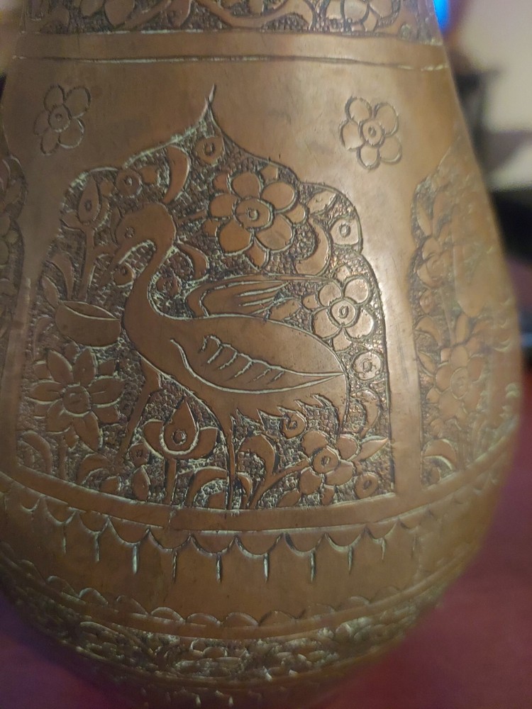 Vintage Antique Middle Eastern Copper Water Pitcher
