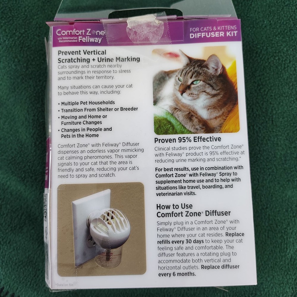 Comfort Zone Feliway Cat Pheromone Diffuser Plug-In Replacement Unit No Refill