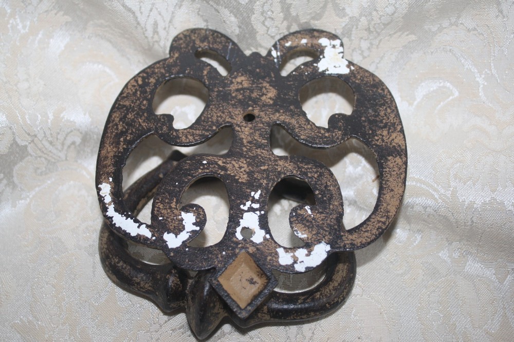 Vintage RECLAIMED Architectural Wrought CAST IRON Pull Ring Scroll DOOR KNOCKER