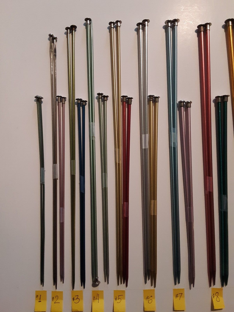 21 Complete Sets Single Point Knitting Needles Boye, Bates, other, 14", 10"