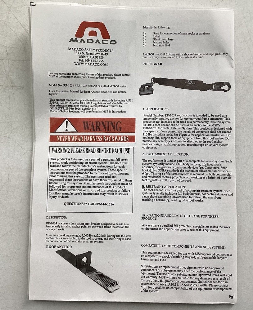 Madaco Safety Harness