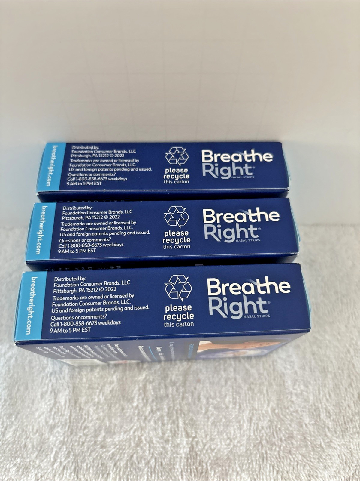 120 Breathe Right Original Nasal Strips Tan 3 x 30 Count Boxes -Sealed-90 Total