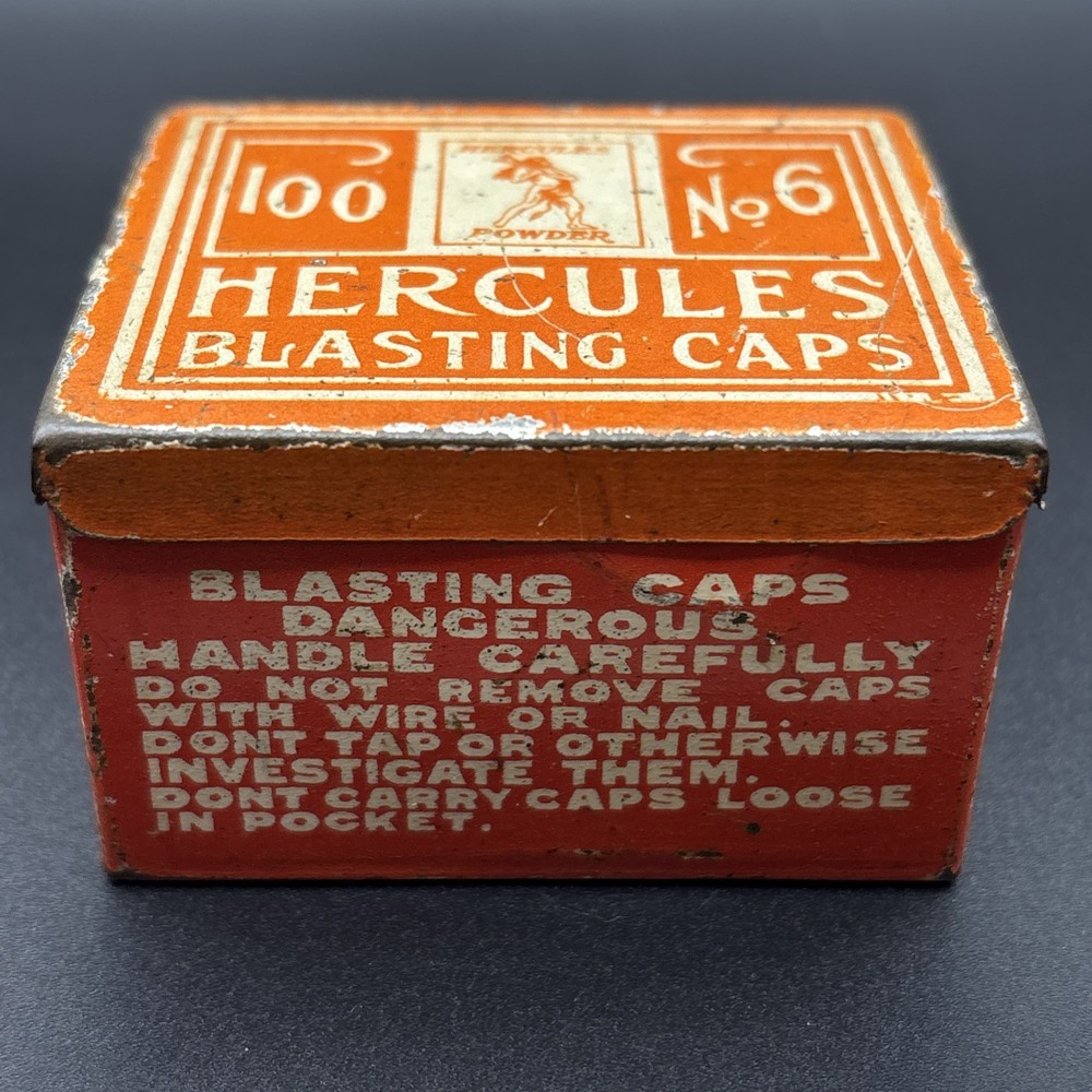 Vintage Empty Hercules No. 6 Blasting Cap Tin