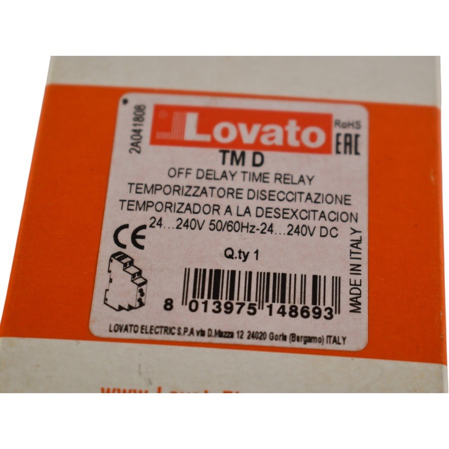 NEW LOVATO Electric TMD MODULAR TIMER OFF DELAY, MULTI SCALE 240V