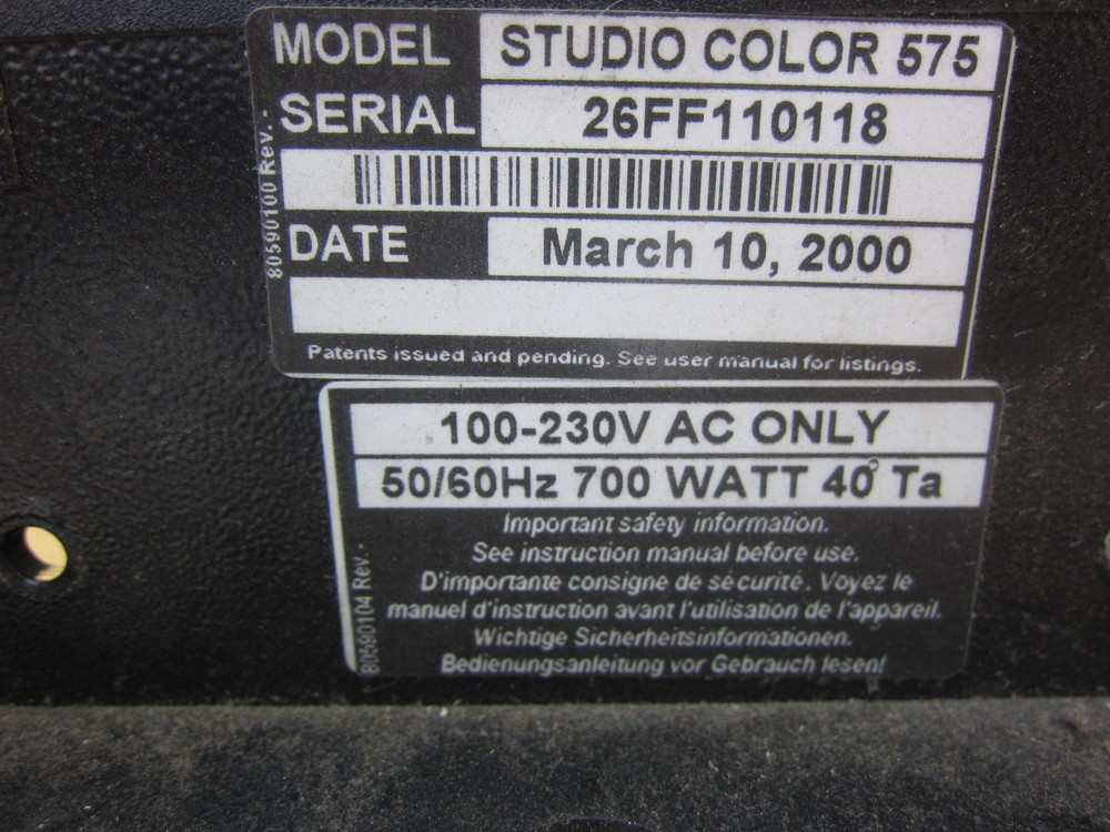 Studio Spot 575 10"X19" Cover, Used