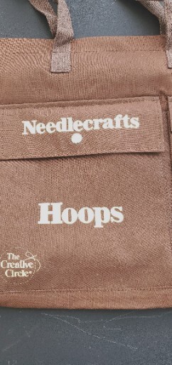 The Creative Circle Brown Canvas Needlework Tote Bag