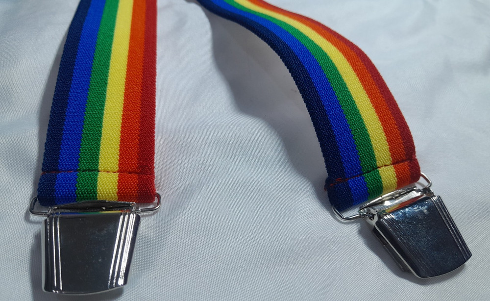 Rainbow Colours Striped Adjustable Suspenders/Braces