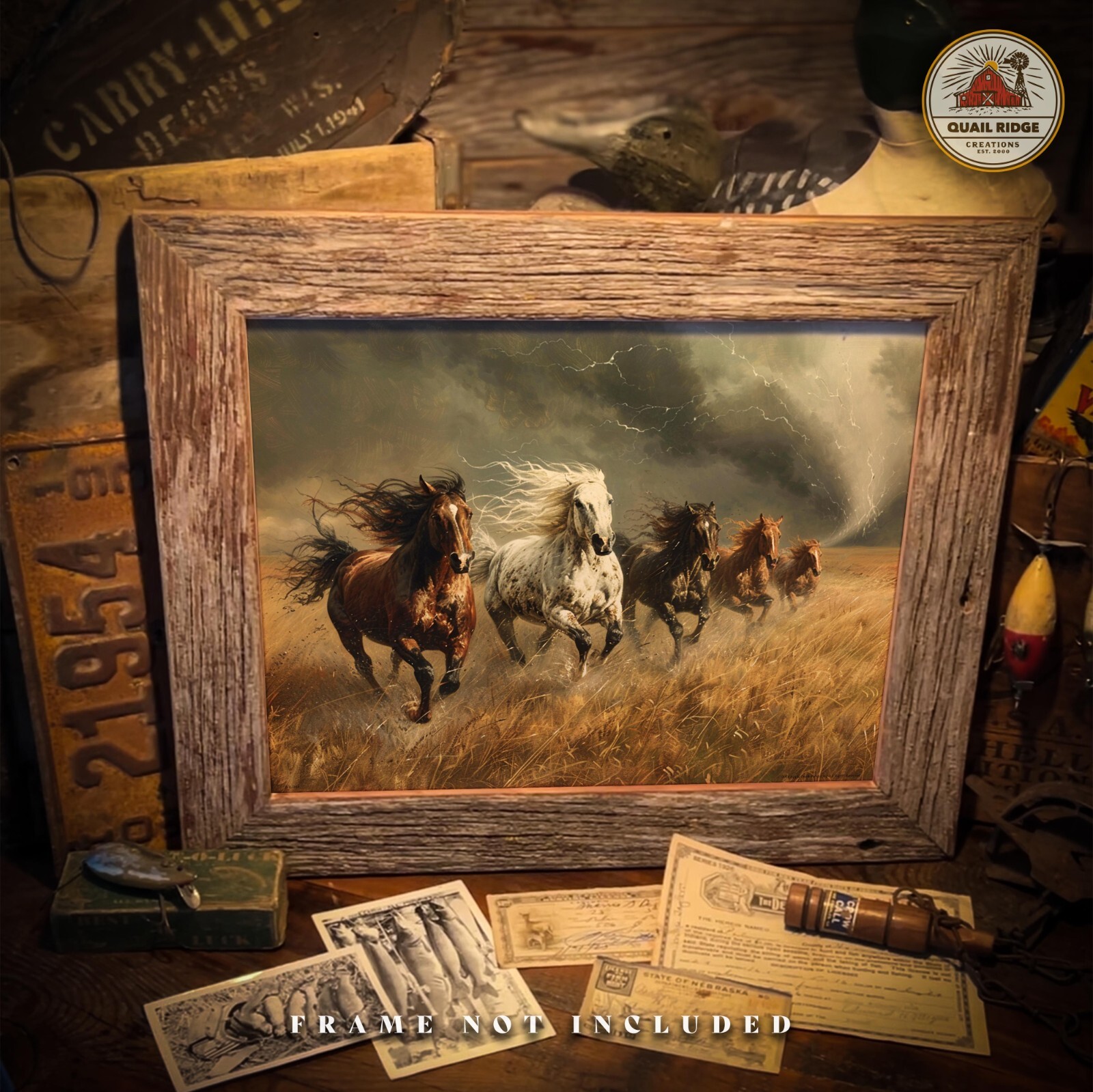 Wild Horses Art Print Cowgirl Horse Riding Artwork Rodeo Western Wall Art Decor