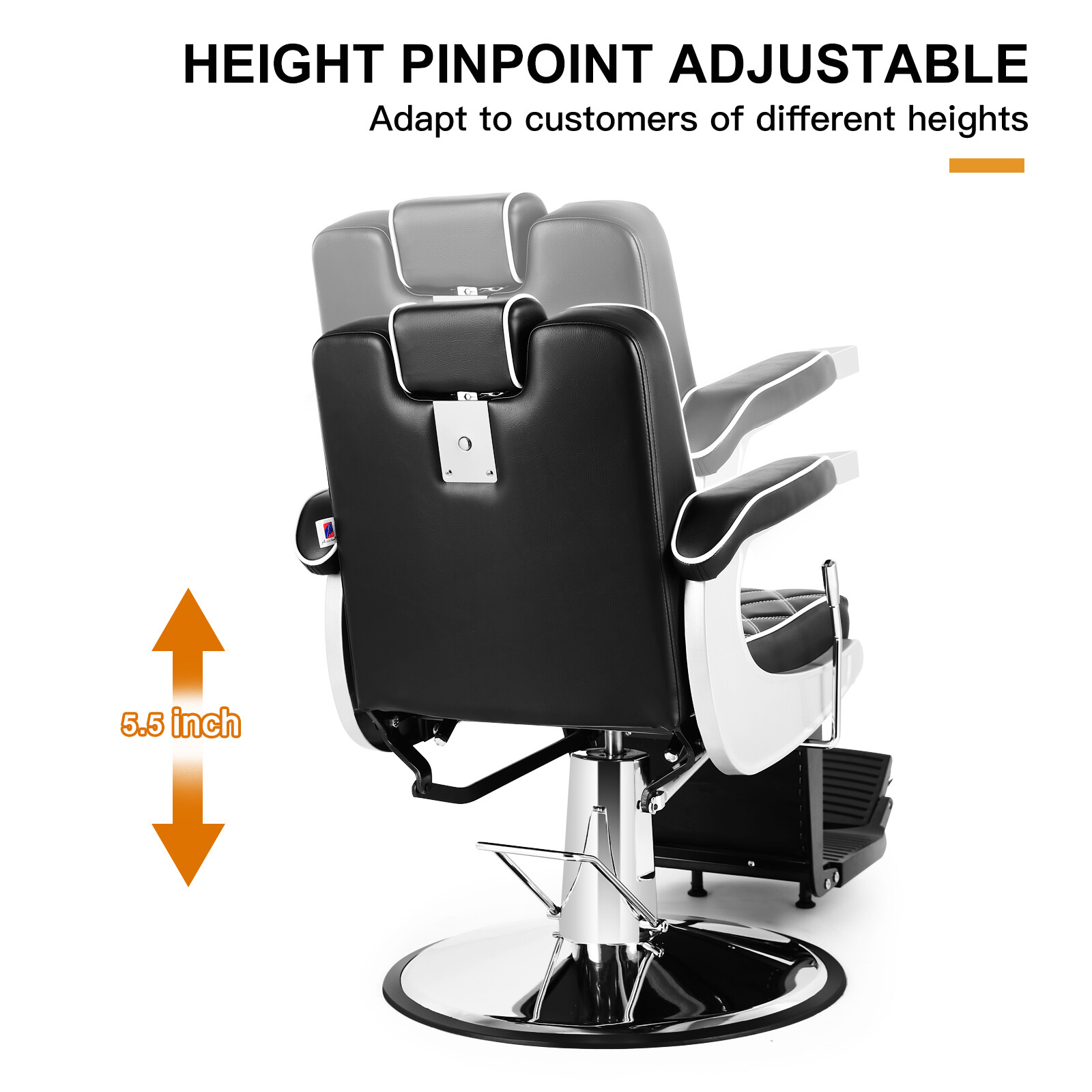 All Purpose Black Hydraulic Heavy Duty Barber Chair Recline Salon Beauty Styling
