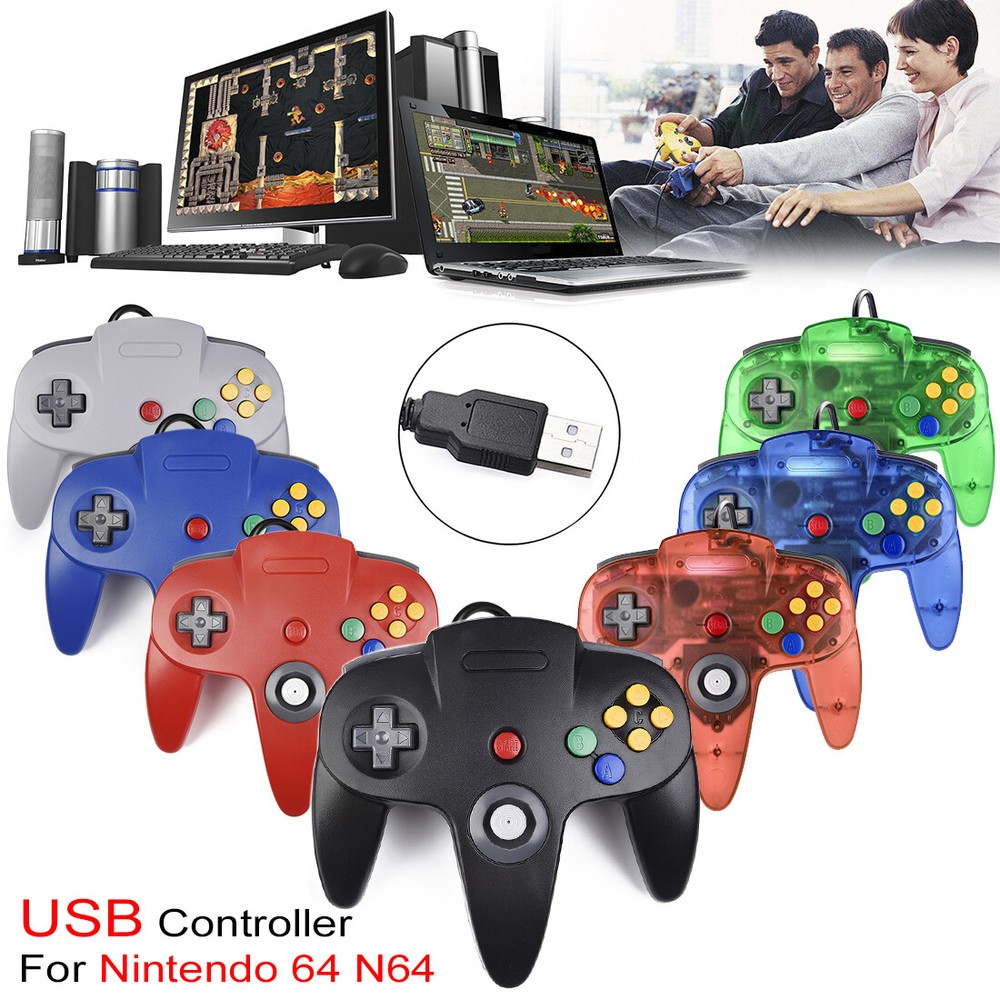 For Nintendo 64 N64 USB Controller Gamepad Joystick For PC MAC Raspberry Pi 3