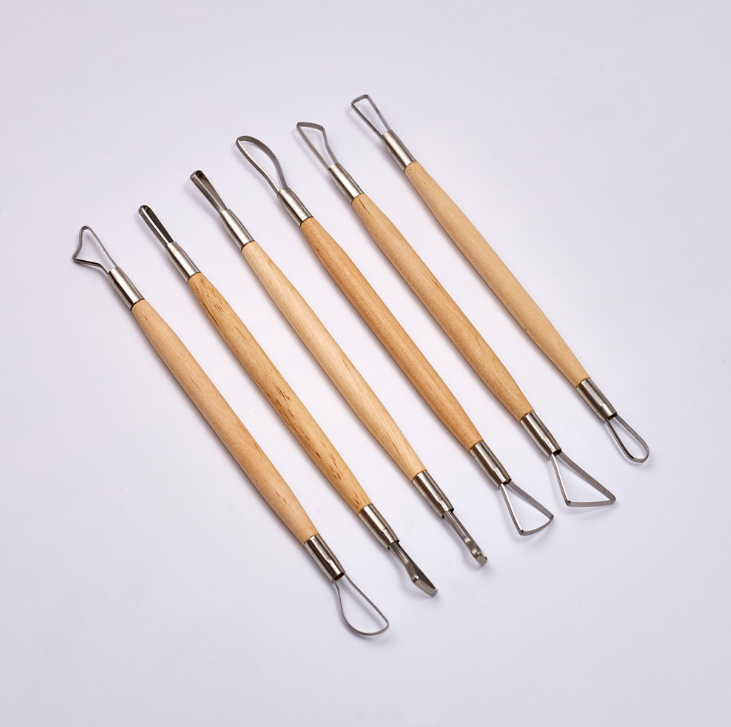6Pcs Clay Tools Pottery Ceramic Sculpting Tools Carving Ribbon Wire End Loop Set