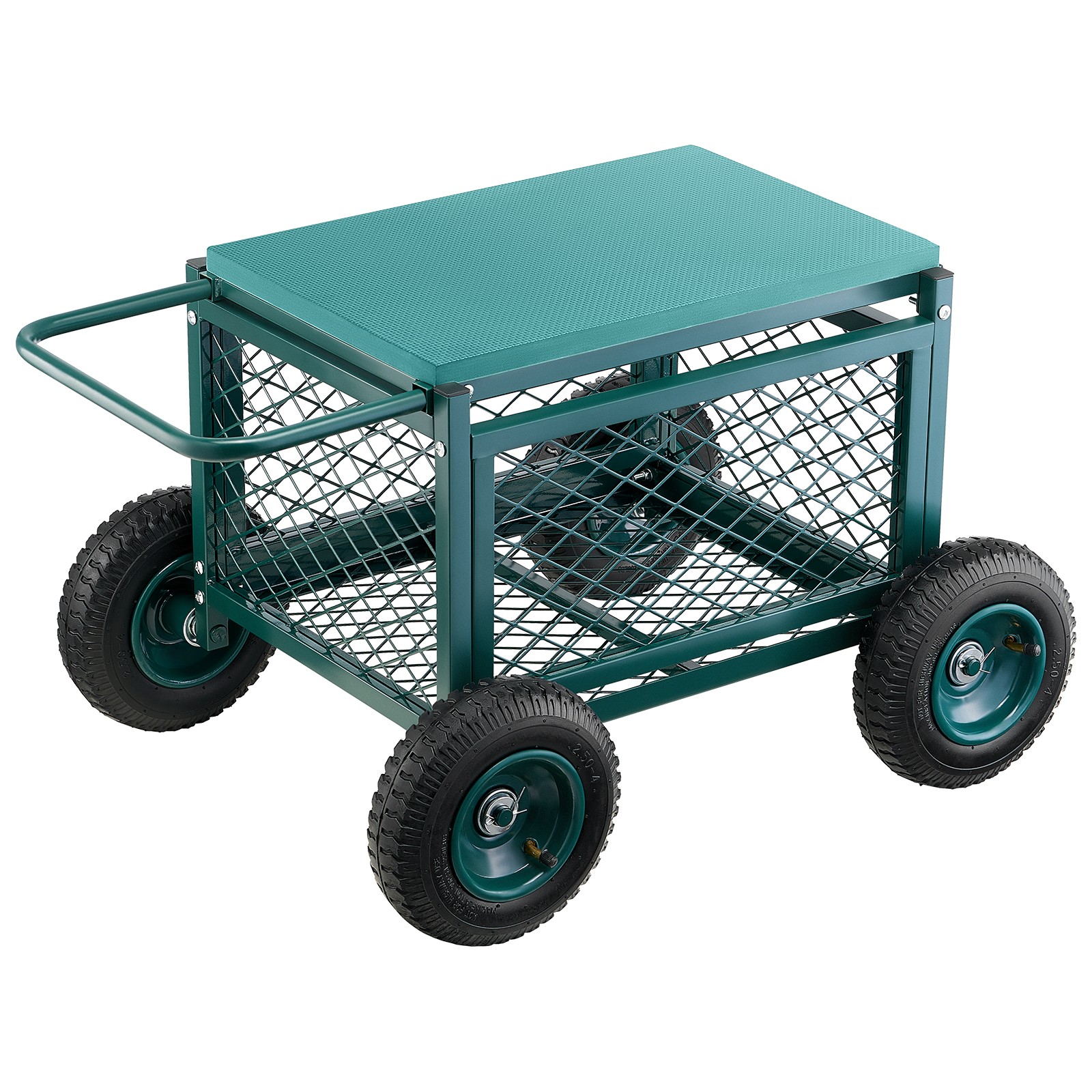 Rolling Garden Seat with Wheel 400LB Heavy Duty Metal Garden Cart with Storage