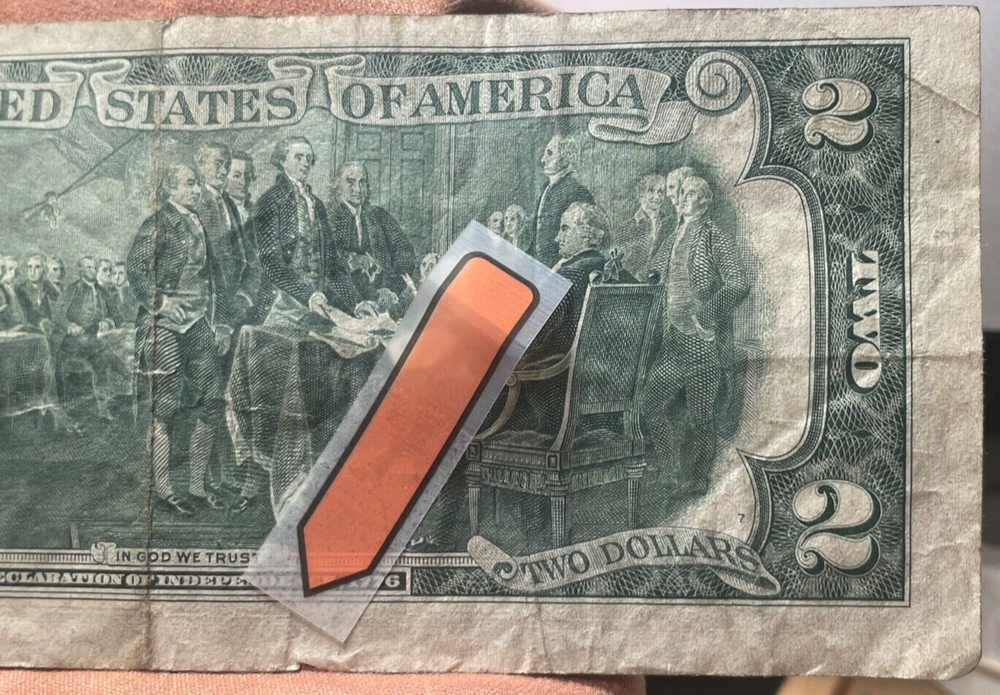 1976 $2 Dollar Bill Error (Miscut/Misaligned) L 22921387 A Rare-Front & Back