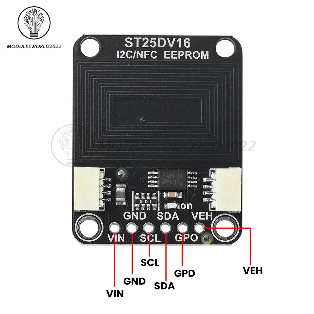 ST25DV16K I2C RFID Dynamic Tag Module Compatible with STEMMA QT/Qwiic Interface