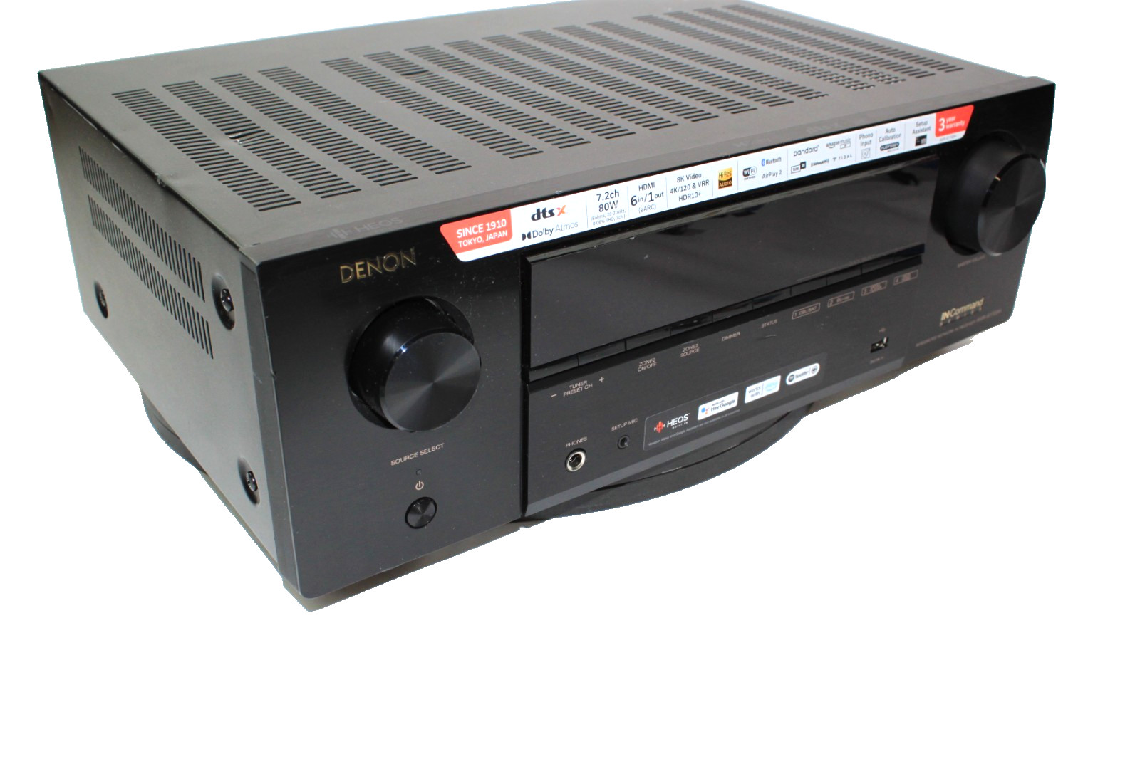 Denon AVR-X1700H 7.2-Channel Network A/V Receiver AS IS Grounded