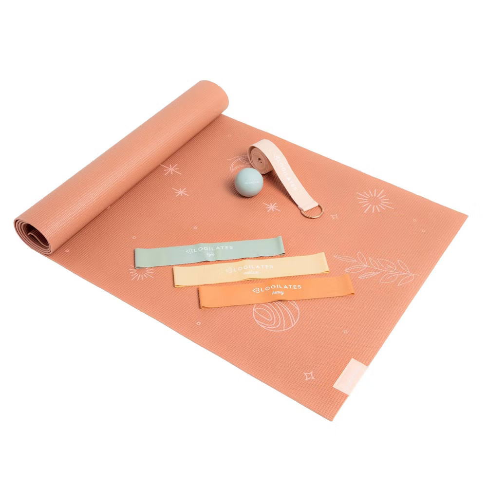 Blogilates Starter Fit Kit: Yoga Mat, Strap & Exercise Band for Core