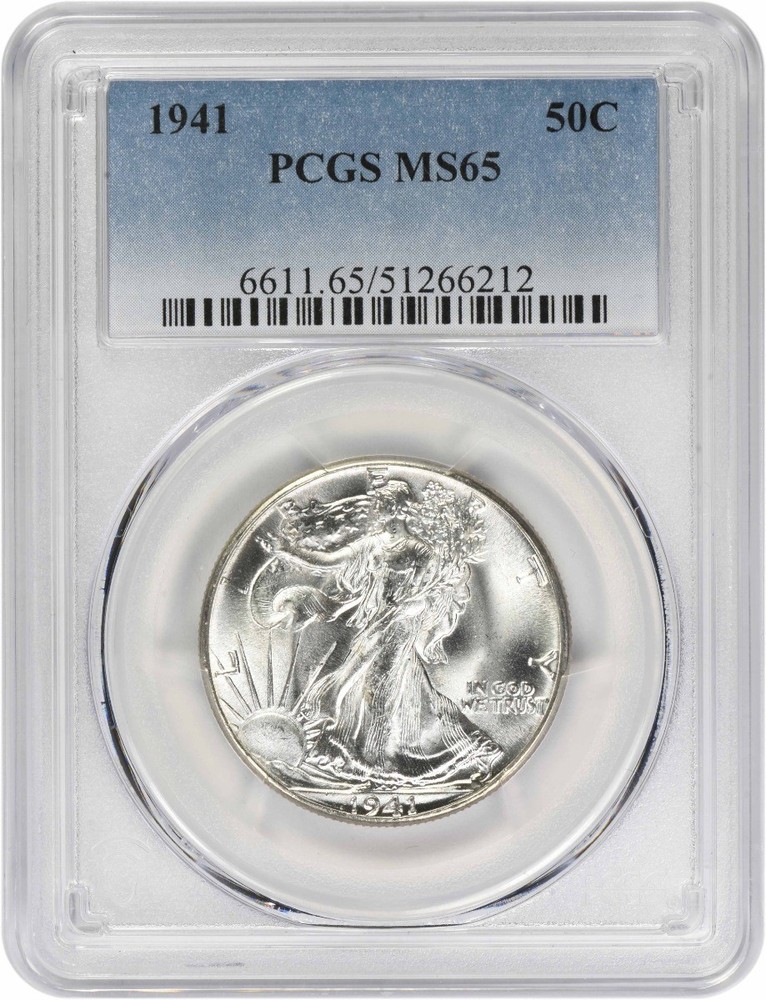1941 Walking Liberty Silver Half Dollar MS65 PCGS
