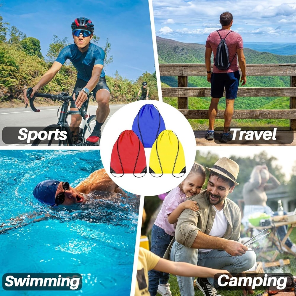 6PCS Drawstring Backpack - Drawstring Gym Bag Waterproof Bags Bulk String Backpa