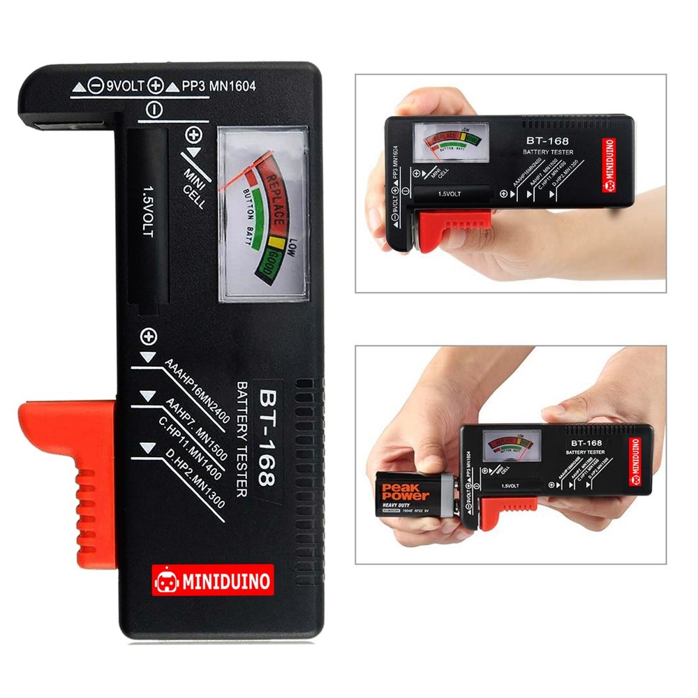 Universal Digital LCD Battery Checker Volt Tester Cell AA AAA C D 9V Button