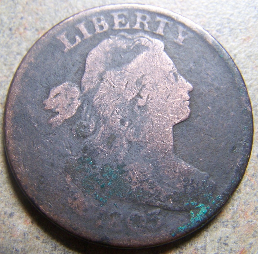 1803 Draped Bust Large Cent -- Low Mintage:  941,116 --
