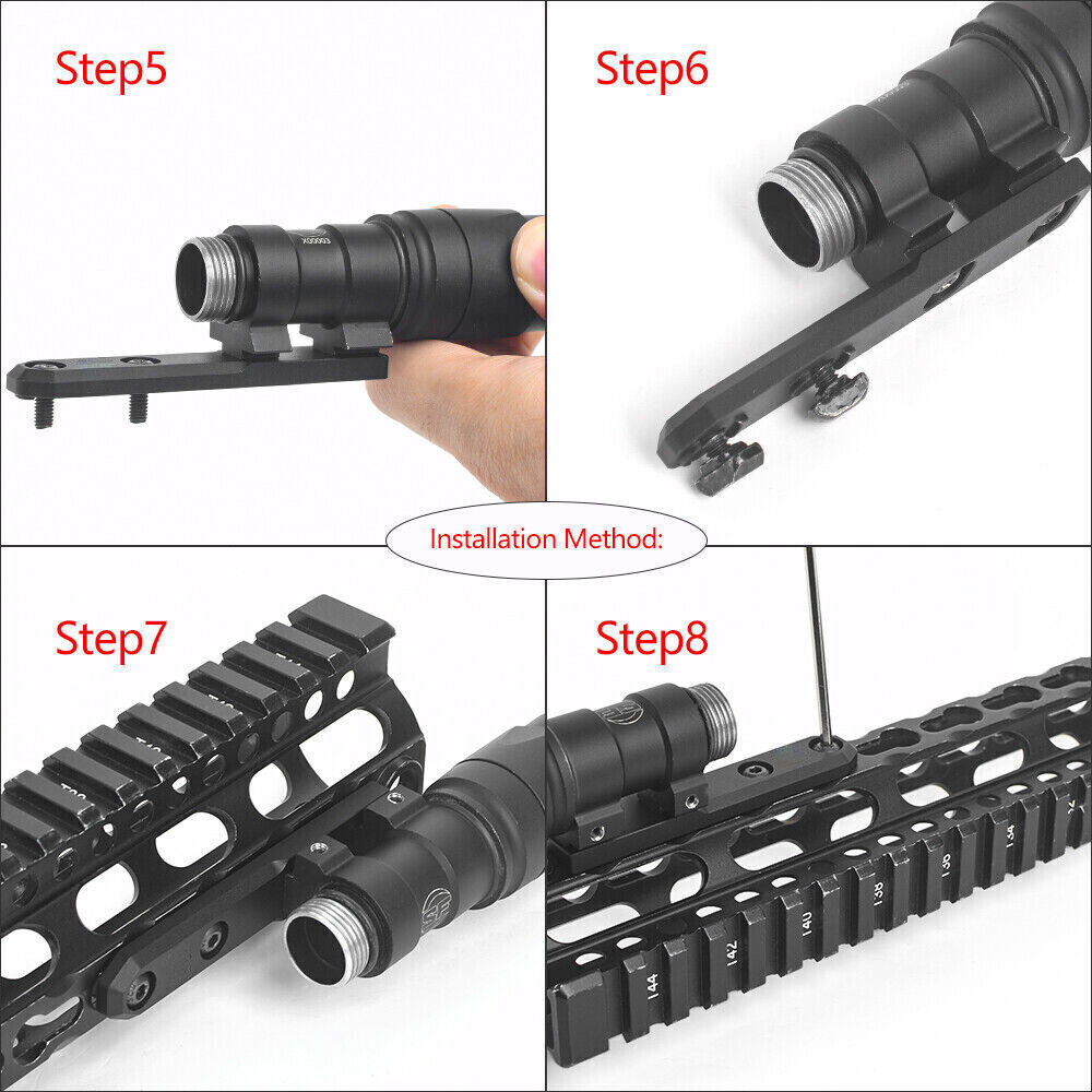 Tactical Scout Flashlight MLOK Keymod Offset Mount for PLHv2 M600 scoutlights
