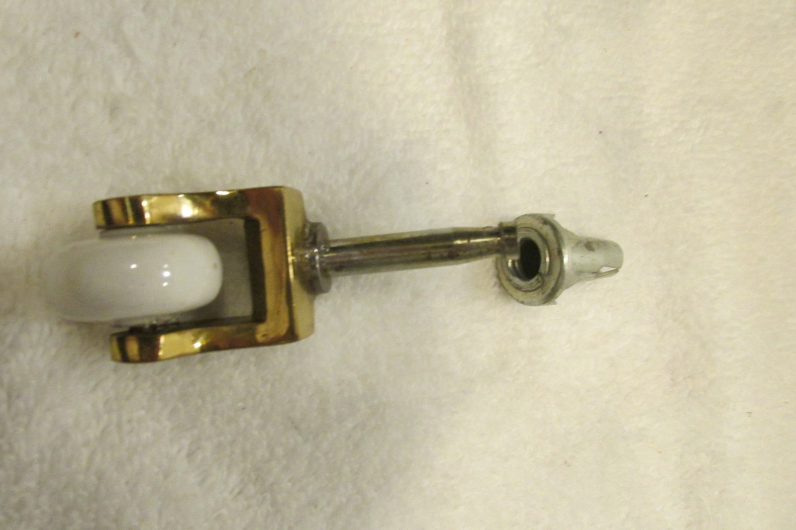 Set of 4 NOS 1" wide Porcelain Casters Solid Brass Swivel Forks Victorian Style