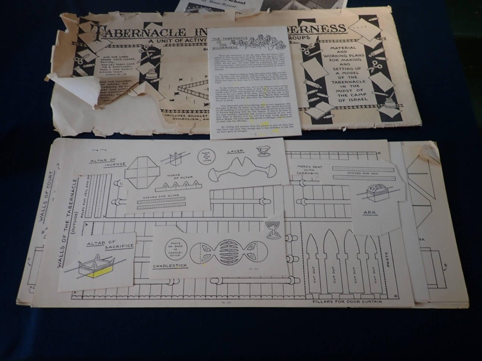 Tabernacle in the Wilderness Replica Model Kit, CR Gibson, 1950s, Israel Bible
