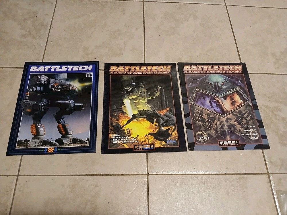 1990,1992,1993 Battletech Update Brochures Ex-MT