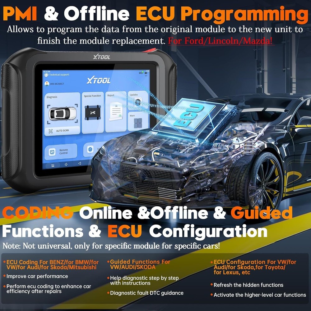 XTOOL USED D9S Full System Diagnostic Scanner Offline ECU Programming 45+ Resets