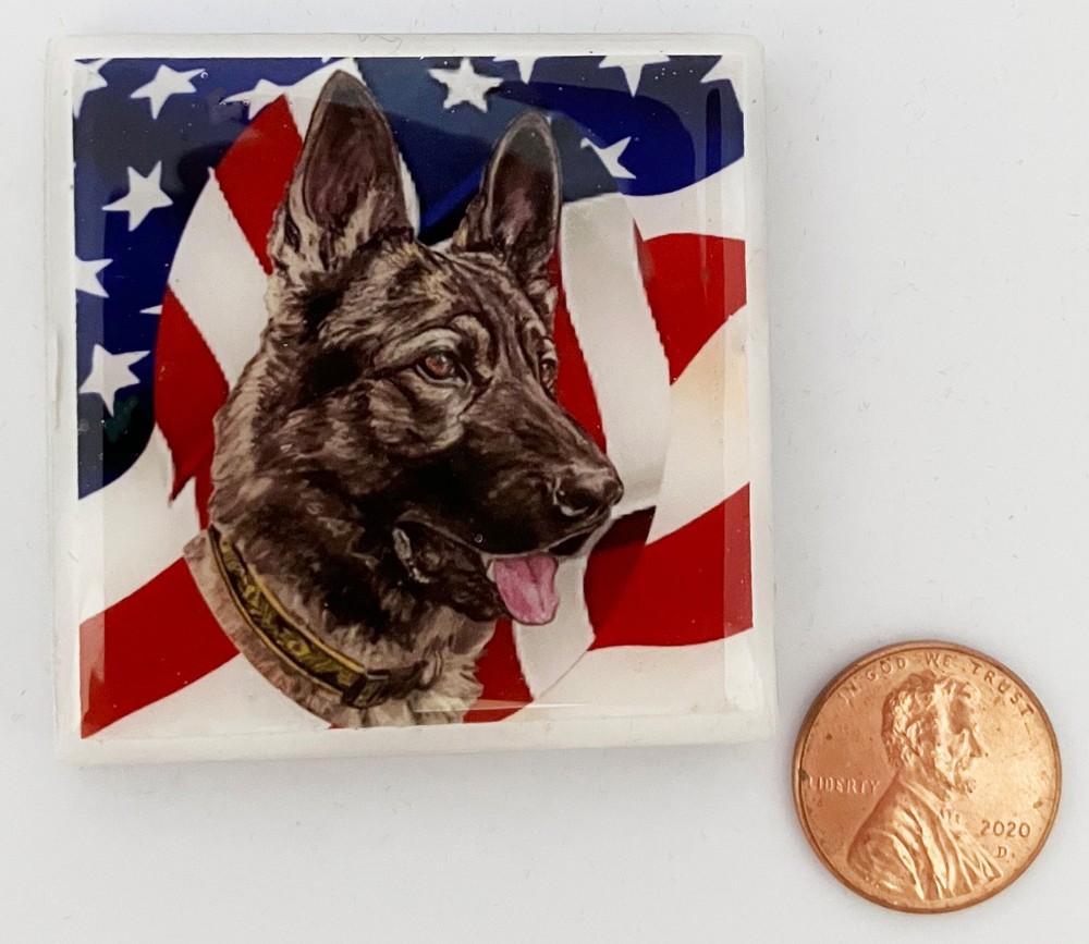 German Shepherd Dog Ceramic Tile Refrigerator Magnet