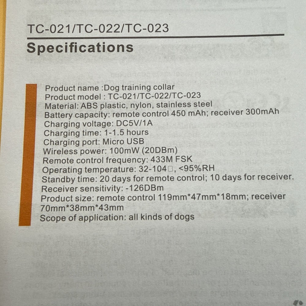 TUG Remote Dog Training Collar Vibration Shock Combination NEW