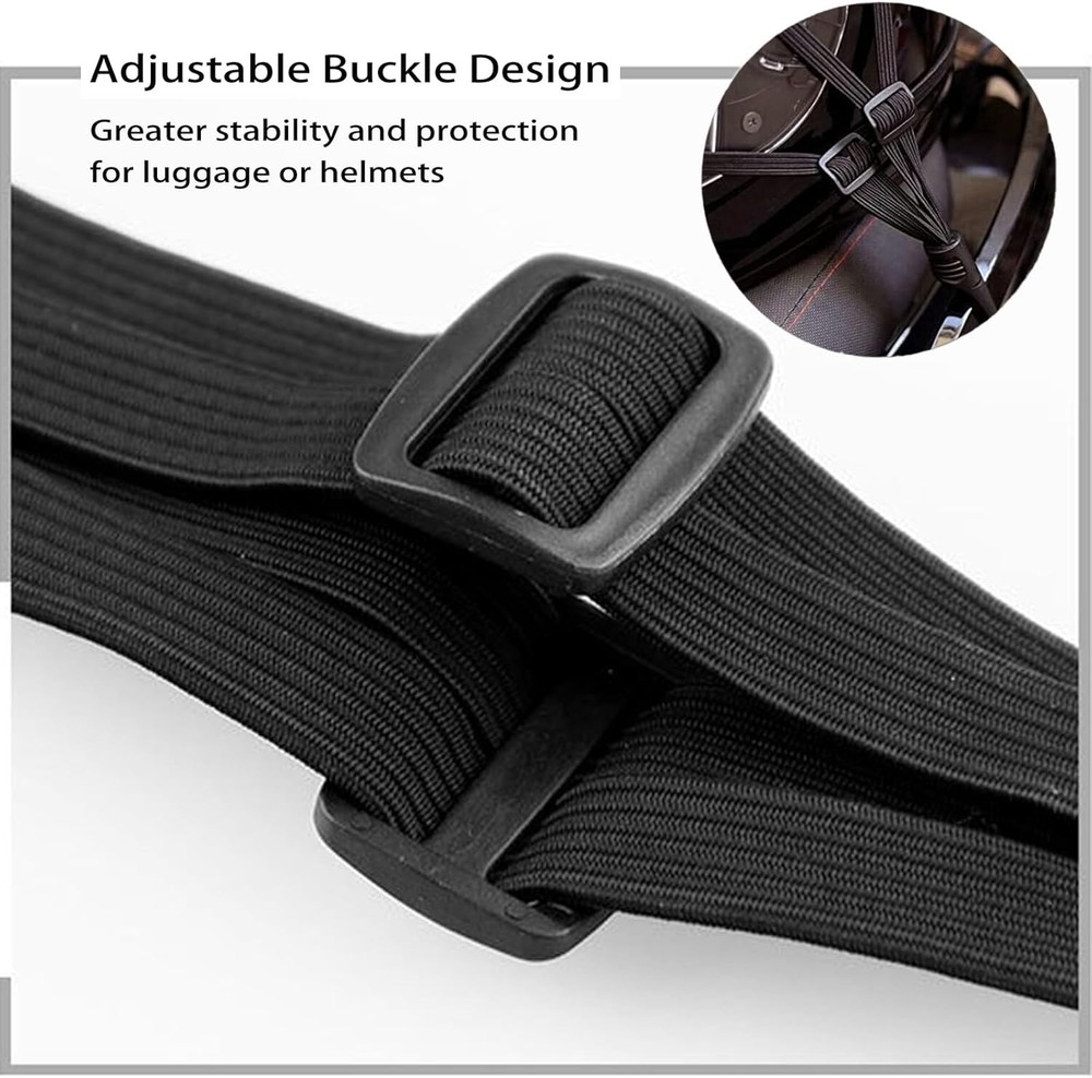 2 Pack 23.6" Elastic Rope Strap with 2 Hooks, Retractable Mesh Elastic Rope Stra