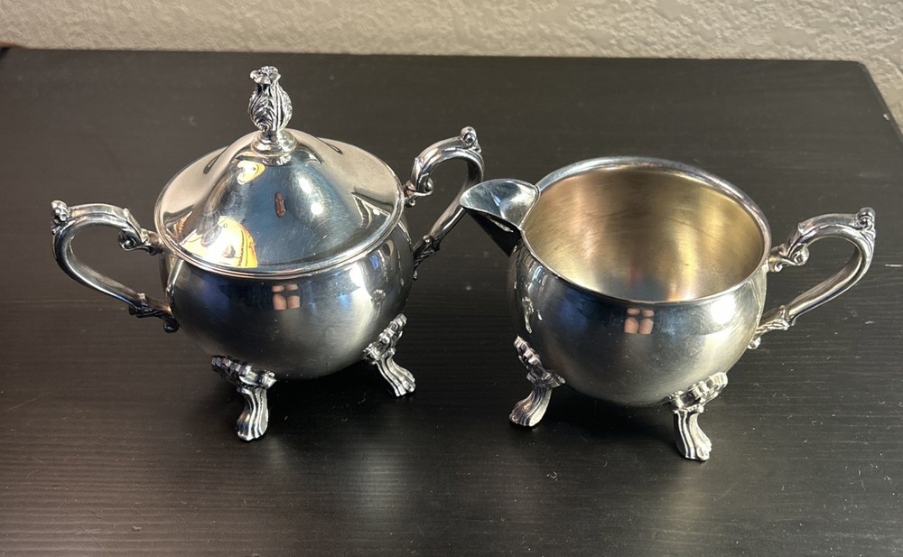 Vintage Silverplate Creamer & Sugar Set