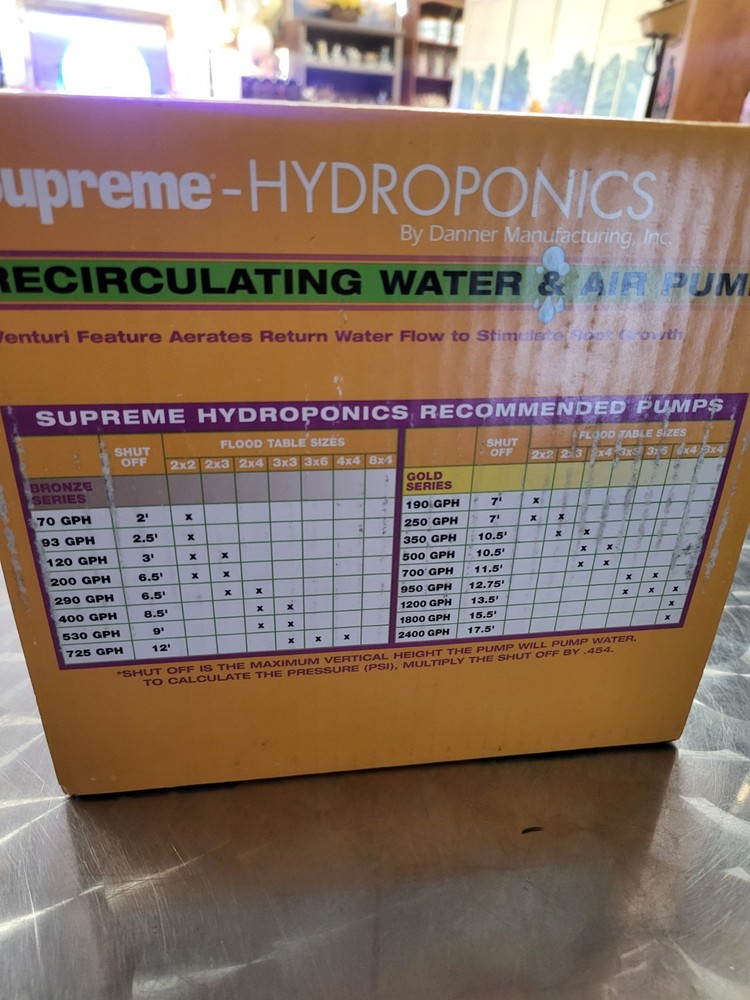 Supreme Hydroponics Recirculating Water & Air Pump