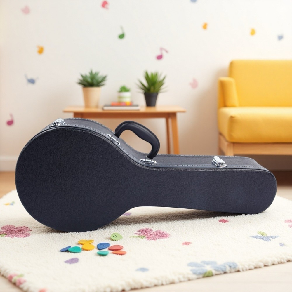 A-Style Mandolin Hardshell Case - Contoured Padded Lockable Black Finish