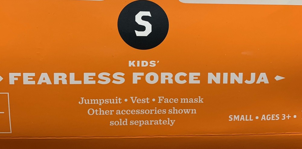 Fearless Force Ninja Costume. New, Size 4-7.