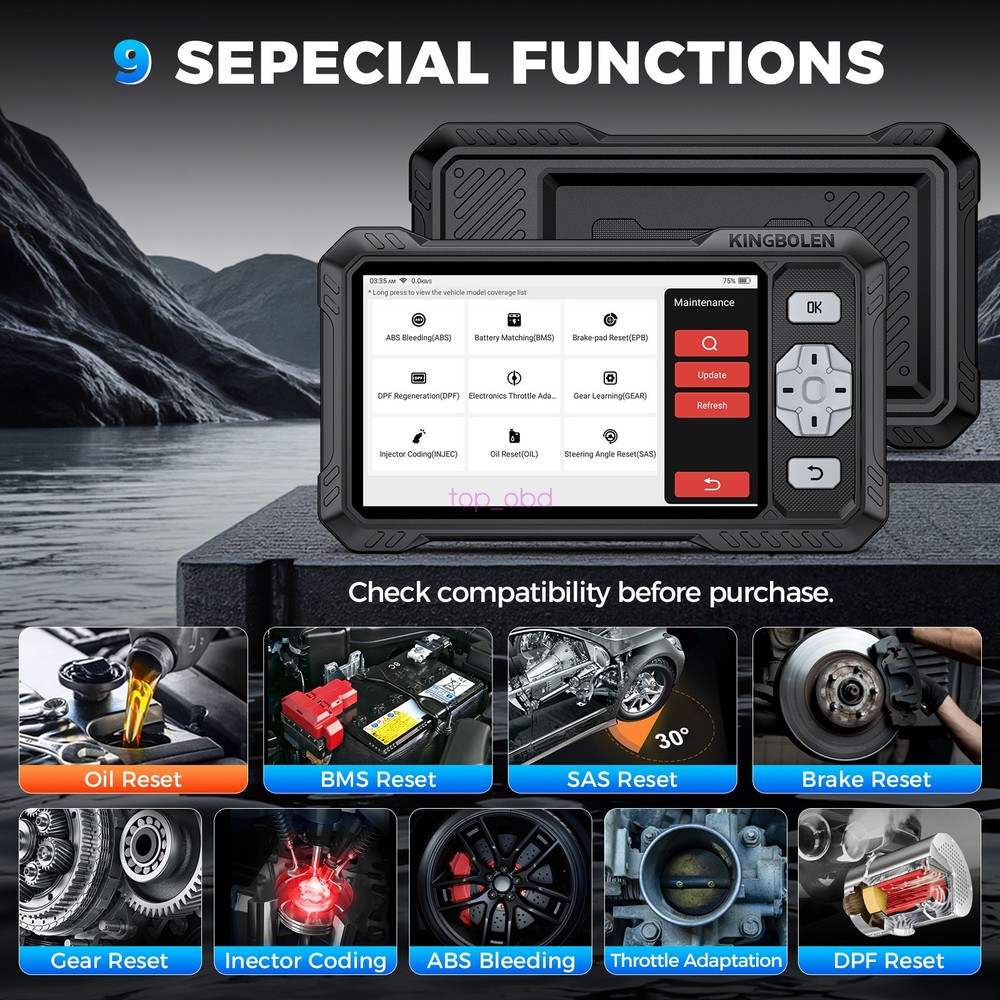 2026 KINGBOLEN S608 Car Diagnostic Tool OBD2 Scanner Code Reader Free Update