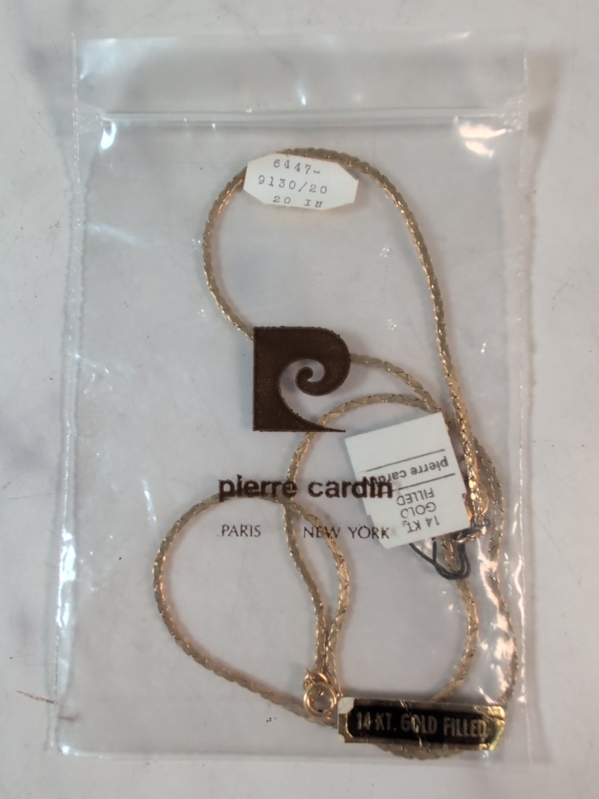 Vintage 1960's Pierre Cardin 14K Gold Filled 20" Serpentine Link Necklace 5g NOS