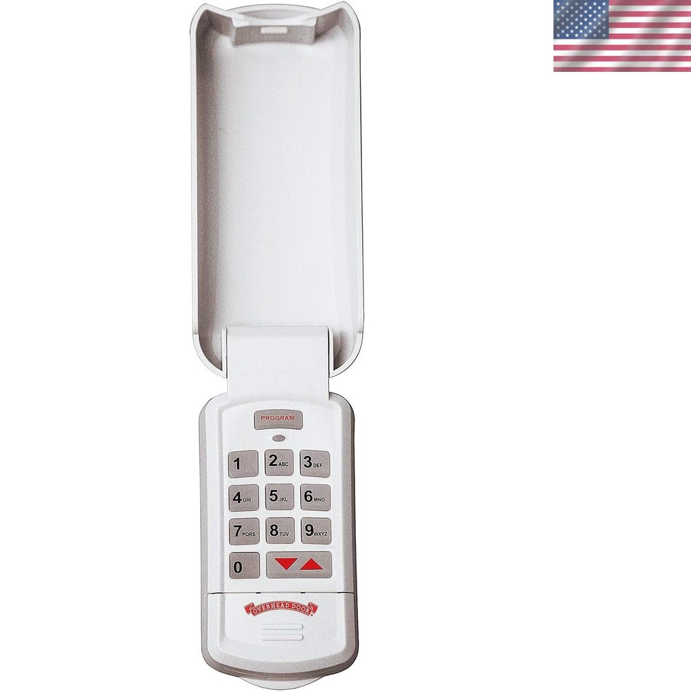 Modern White Wireless Garage Keypad - User-Friendly Backlit Design, Easy Setup