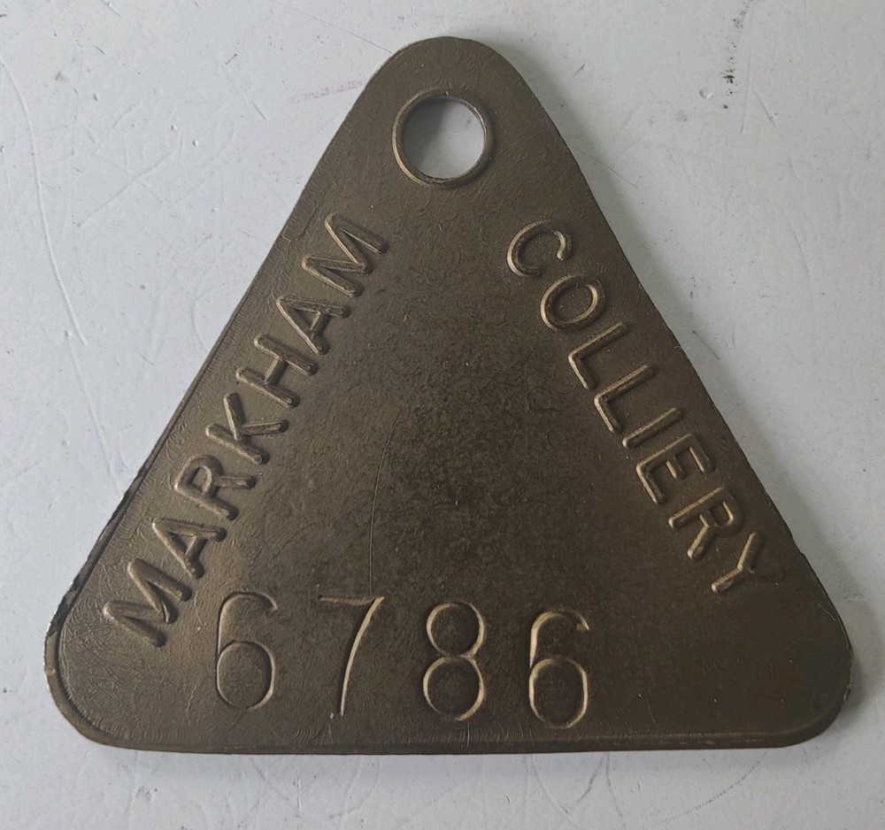 Markham Colliery Pit Check Tally Token marked Markham Colliery 6786