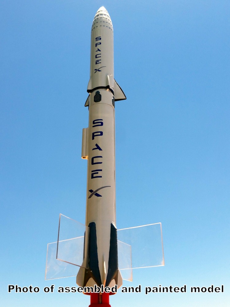 SpaceX Starship (BFR) Flying Model Rocket Barebones Kit