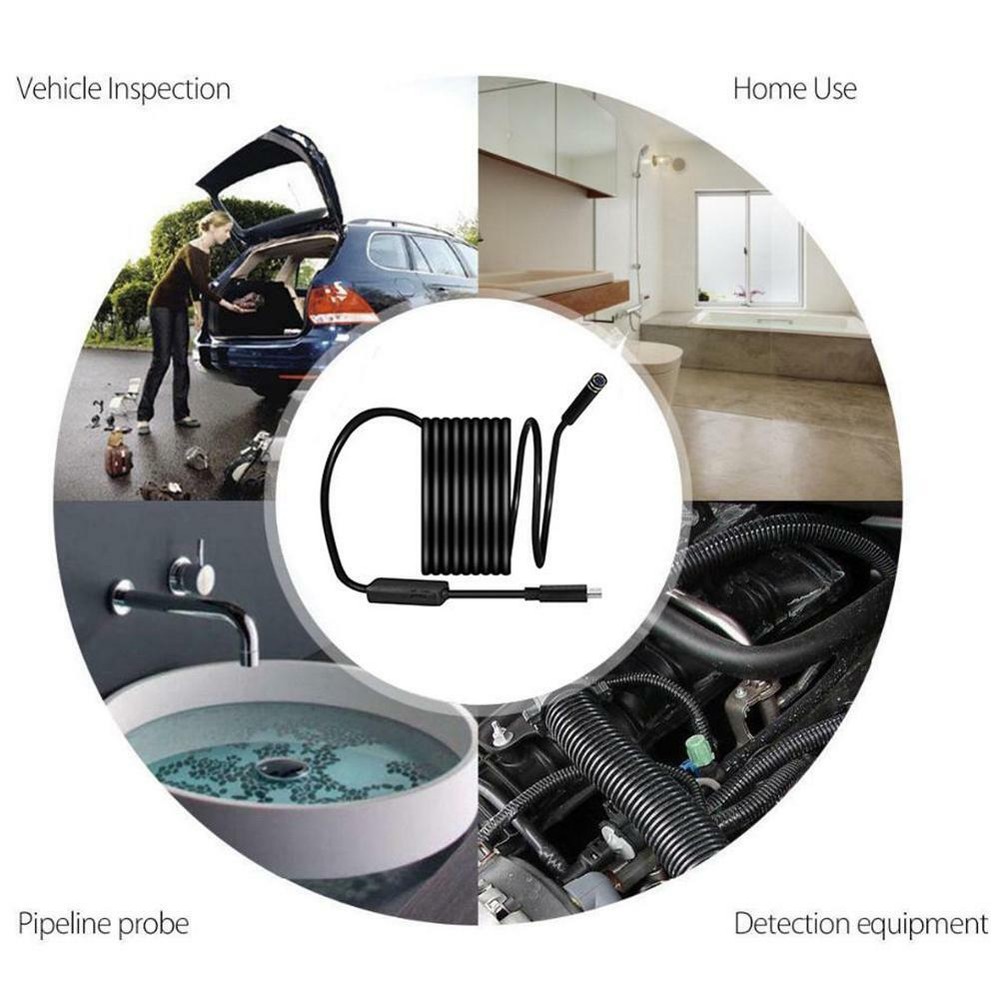 6.5FT Direct Plug To Android Borescope Endoscope Snake Inspection Camera IP67
