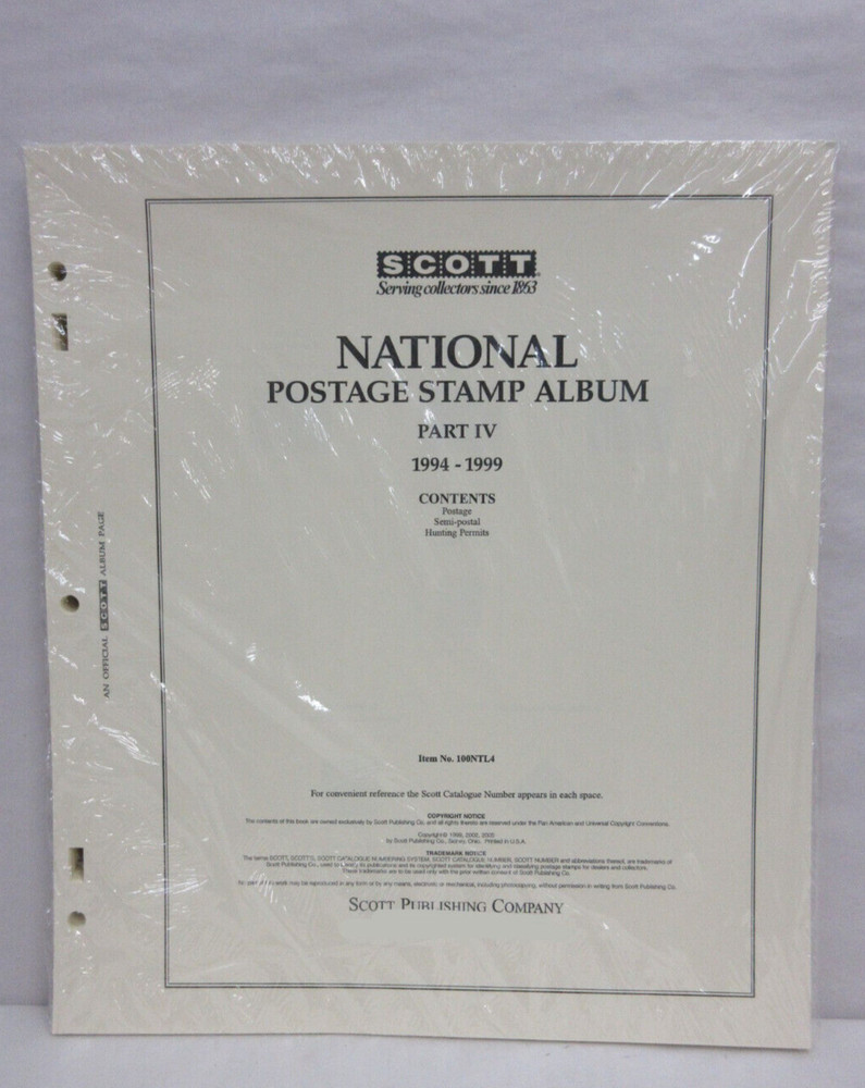 Scott National Series Stamp Album Pages United States Part 4 1994-1999 #100NTL4