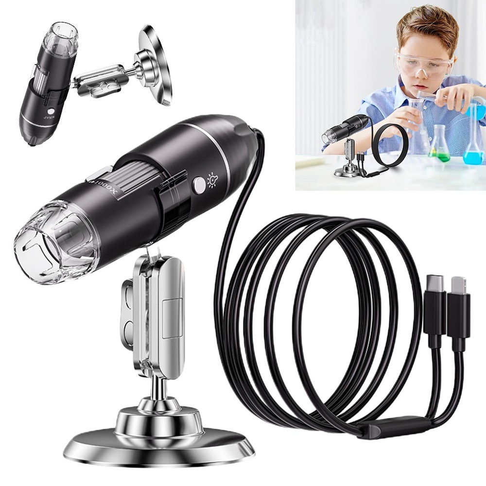 1600X Microscope 8 LED Camera Magnifier Tool USB Digital for Android Mac Widows