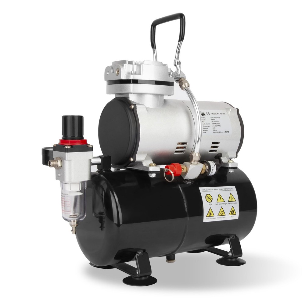 Timbertech Airbrush Compressor, High-performance Single-Piston Oil-free Mini