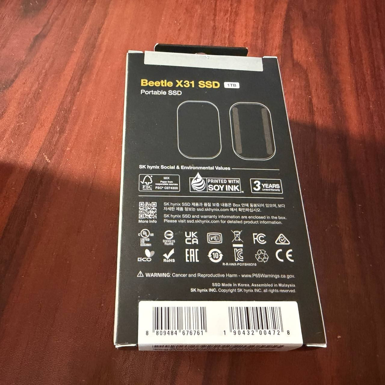 SK Hynix Beetle X31 1TB Portable SSD with DRAM up to 1050MB/s USB 3.2 Gen2 - New